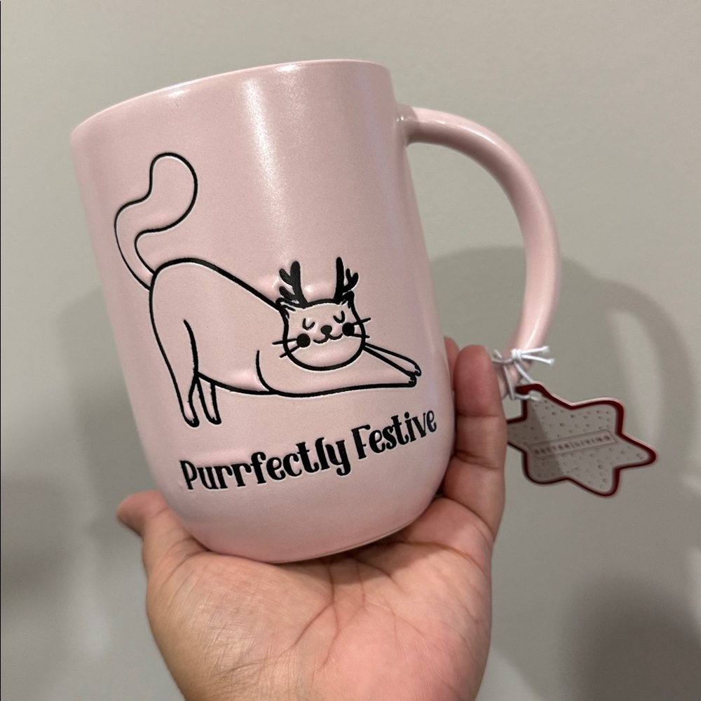 Christmas Cat Tree Mug “purrfectly Festive” Coffee Tea Gift